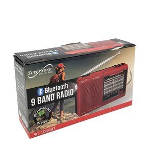 Supersonic | Portable Audio & Video | Red Bluetooth Amfmsw 9 Band Radio ...